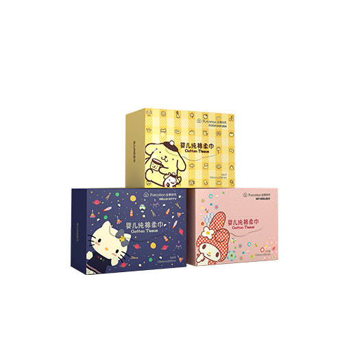 嬰兒純棉柔巾-三小無猜系列（盒裝）