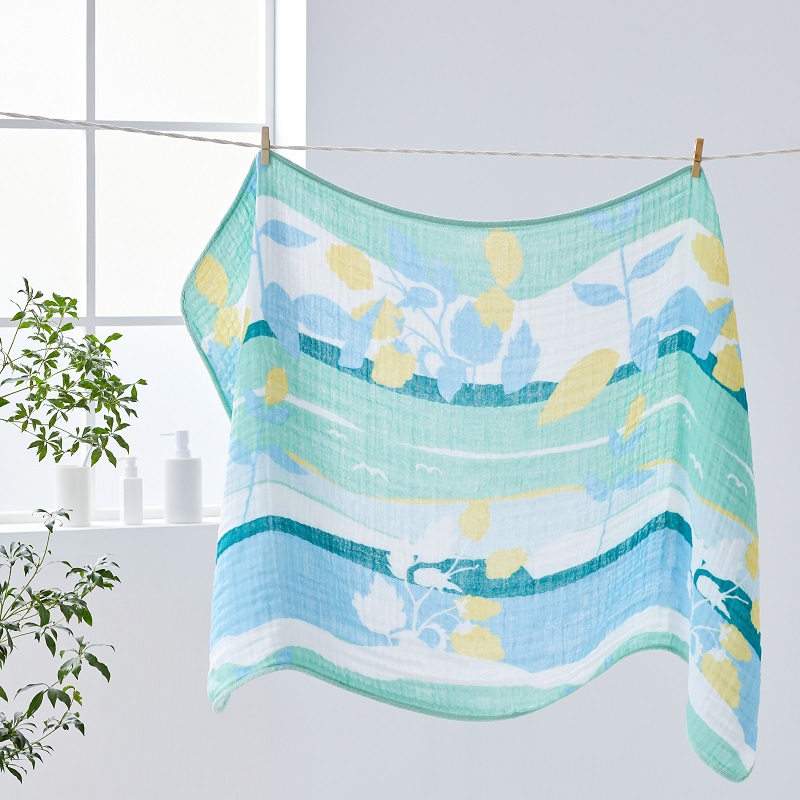 花園頌歌綠+梧枝綠/六層一體浴巾
