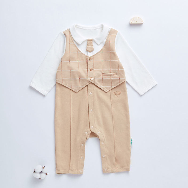 嬰兒連體服 琥珀咖
