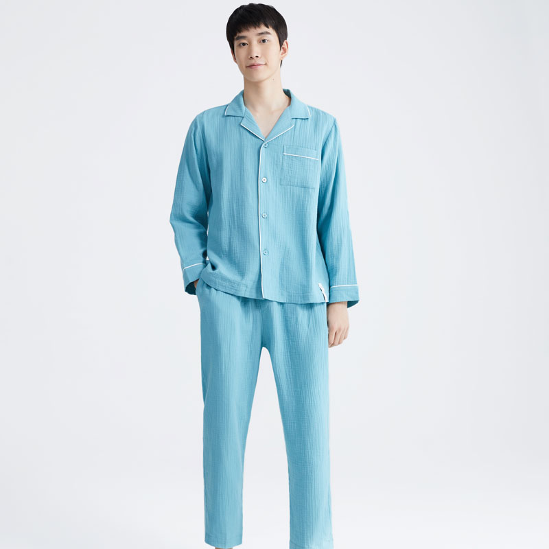 男士水洗紗布家居套裝