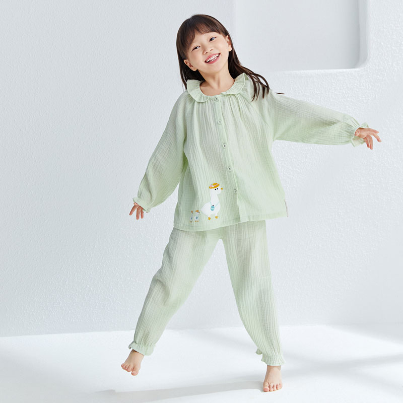 女童水洗紗布家居套裝